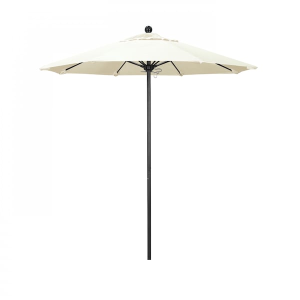 California Umbrella 7.5' Black Aluminum Market Patio Umbrella, Sunbrella Canvas 194061334478 - main
